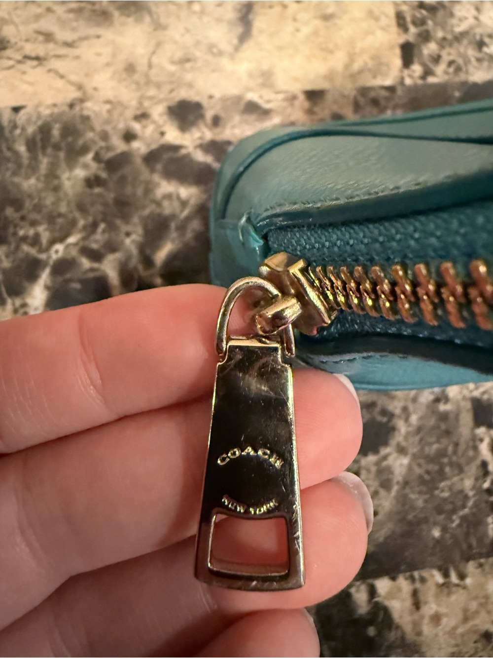 Coach Mini Cora Dome Satchel Crossbody Turquoise Blue Pebbled Leather - Picture 8 of 12